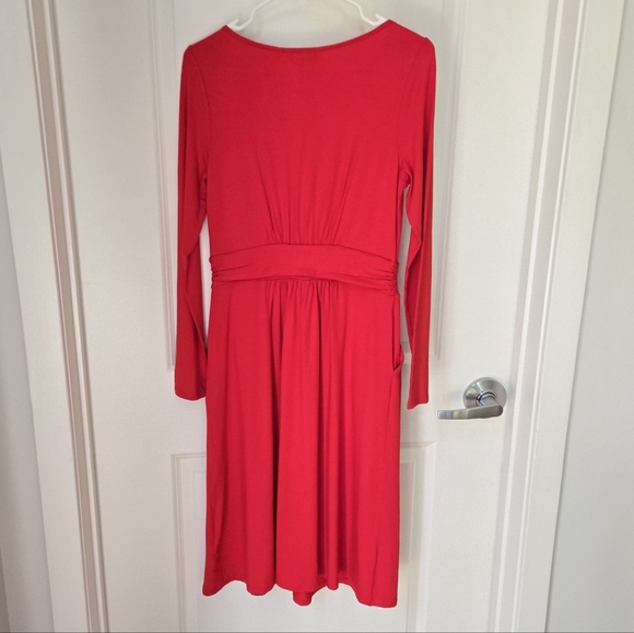 (Tall) NWT Boden Abigail Red Long Sleeve Jersey Dress Sz 6L - Picture 3 of 16